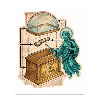 Premium Bone Vault Schematics — Funny Gothic Poster Art