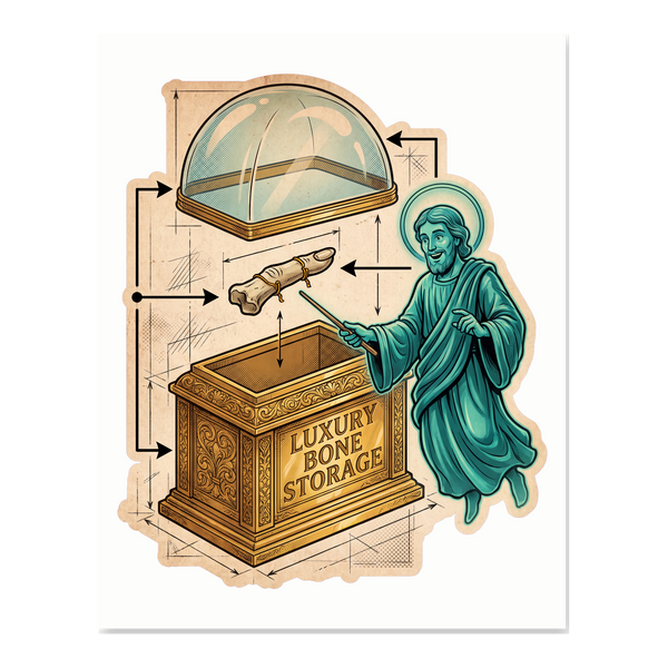 Premium Bone Vault Schematics — Funny Gothic Poster Art