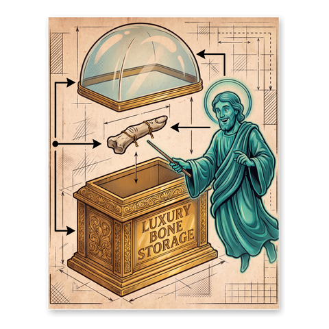 Bone Vault Schematics Poster - Funny Macabre Decor
