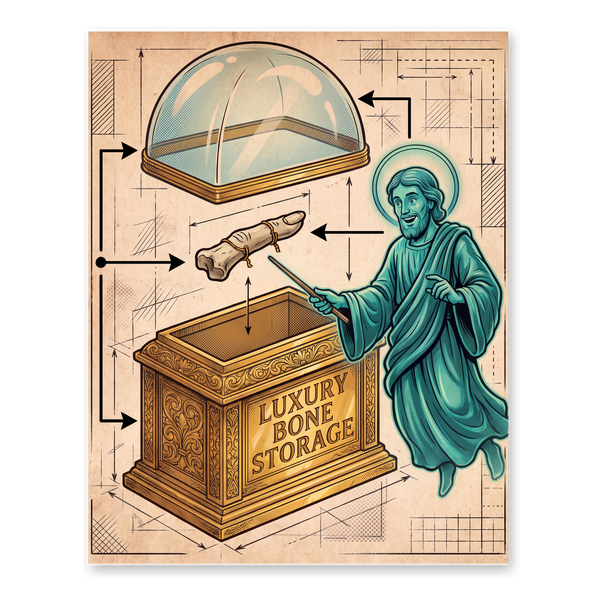 Bone Vault Schematics Poster - Funny Macabre Decor