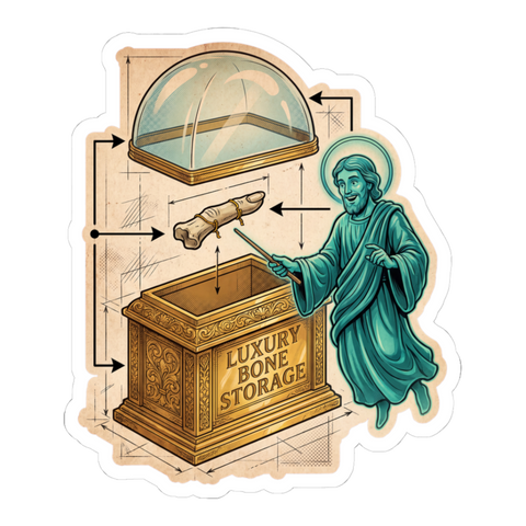Bone Vault Schematics - Funny Gothic Reliquary Sticker