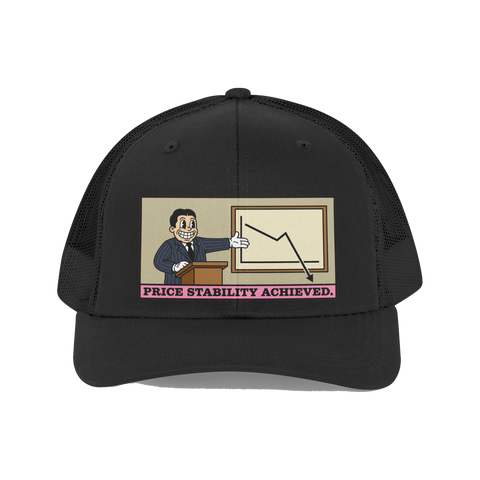 Price Stability Achieved — Funny Inflation Hat — Black