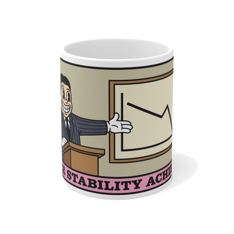 Price Stability Achieved Mug — Funny Economics Inflation Cup