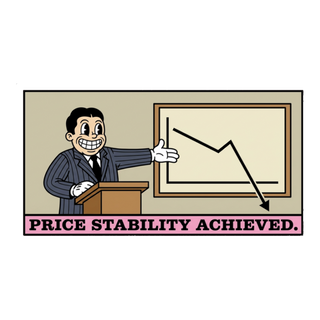 Price Stability Achieved — Funny Economics Meme Sticker