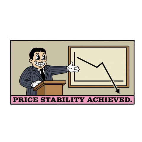Price Stability Achieved — Funny Economics Meme Sticker