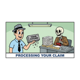 Processing Your Claim — Funny Social Security Skeleton Sticker