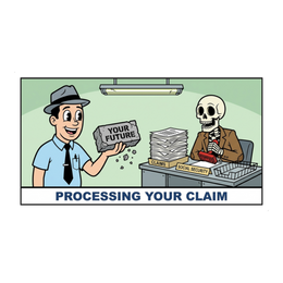 Processing Your Claim — Funny Social Security Skeleton Sticker