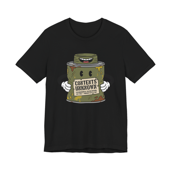 Property of D.O.D. Psychochemical Testing Division — MKUltra Tee — Black