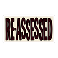 Re-Assessed Stamp Sticker — Funny Bureaucratic Decal — view 2