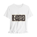 RE-ASSESSED Stamp T-Shirt — Funny Dystopian Bureaucracy Tee — view 3