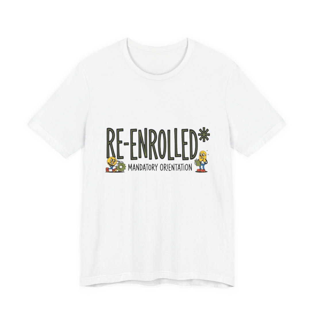 Re-Enrolled Fall Cycle T-Shirt — Funny Mandatory Orientation Tee