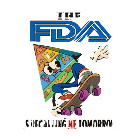 Recalled Food Pyramid Sticker — Fda Recall Skateboarding Propaganda — White