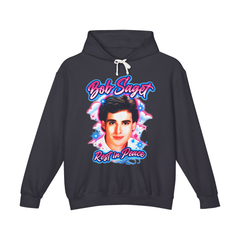 RIP Bob Saget Airbrush Hoodie — Funny Airbrush Memorial — Black