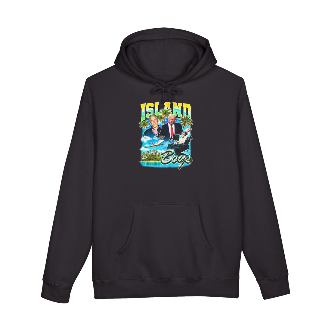 Saint James Island Boys Bootleg Hoodie — Jeffrey Epstein Donald Trump — Black