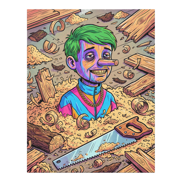 Sawed-Off Liar — Cursed Retro Wall Art — 0.75''
