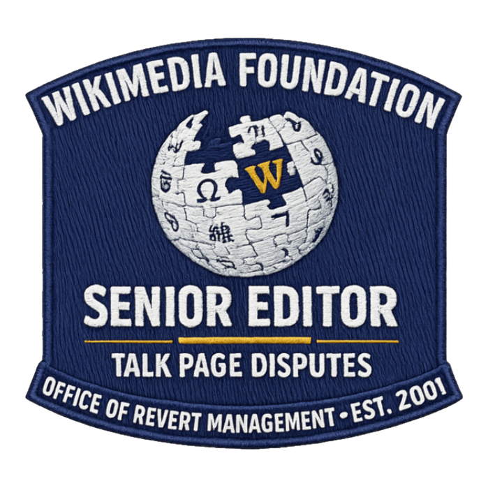 SENIOR EDITOR, TALK PAGE DISPUTES — Sticker