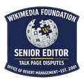 Senior Editor, Talk Page Disputes — Sticker — view 1