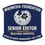Senior Editor, Talk Page Disputes — Sticker