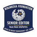 Senior Editor, Talk Page Disputes — Sticker — view 2