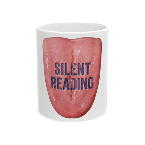 Silent Reading Flesh Wedge — Funny Retro Teacher Mug