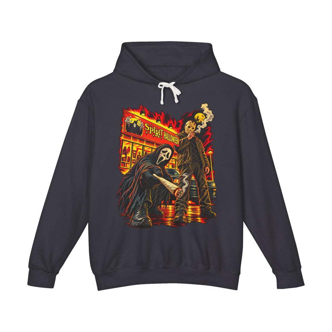 Slasher Smoke Break Hoodie — Funny Ghostface Jason Spirit Halloween — Black