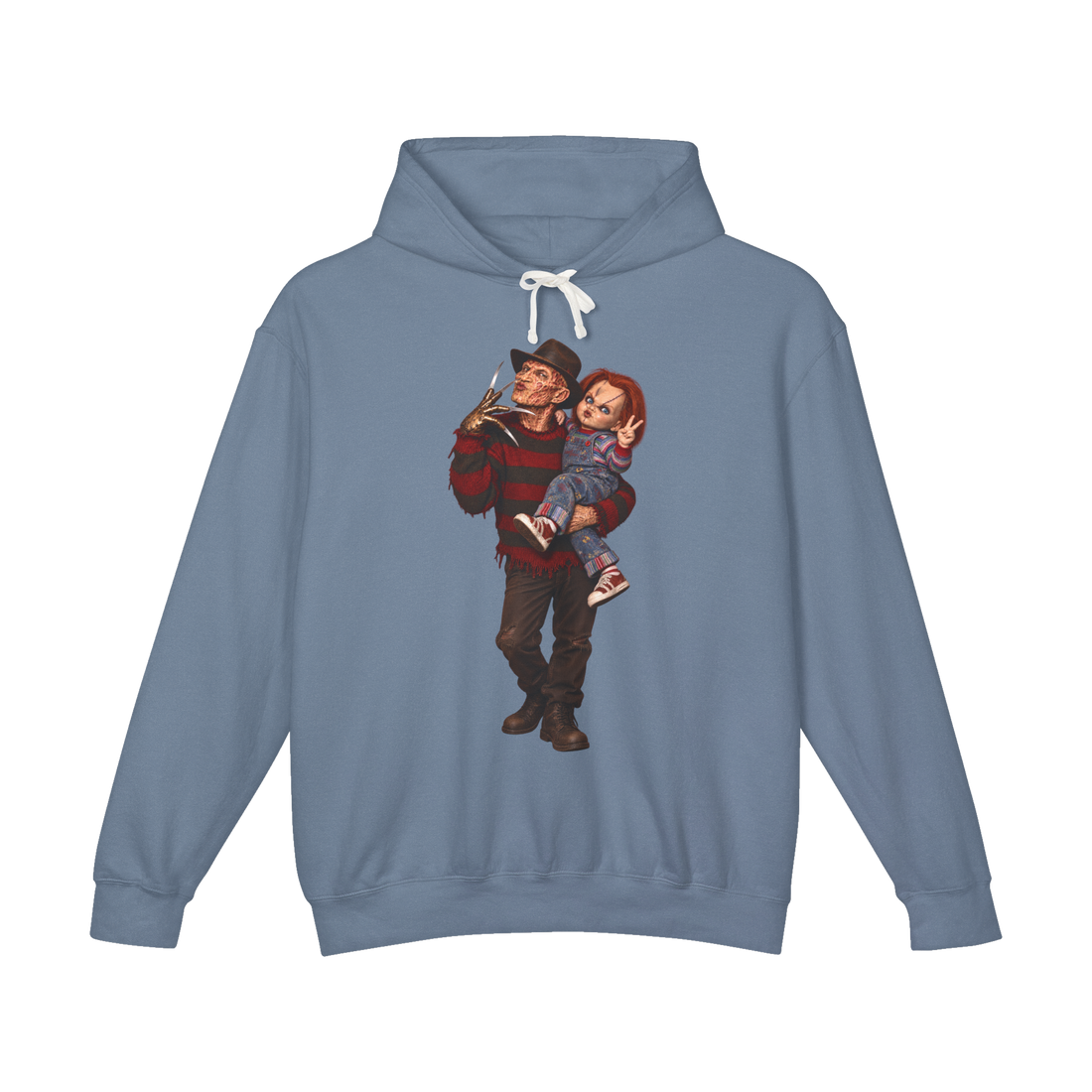 Slay Queens Hoodie — Funny Freddy Krueger Chucky — Blue Jean