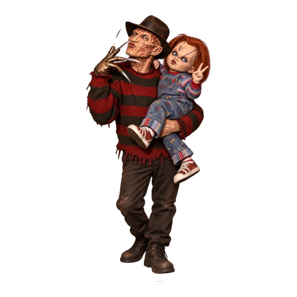 Slay Queens Sticker — Funny Freddy Krueger Chucky — White