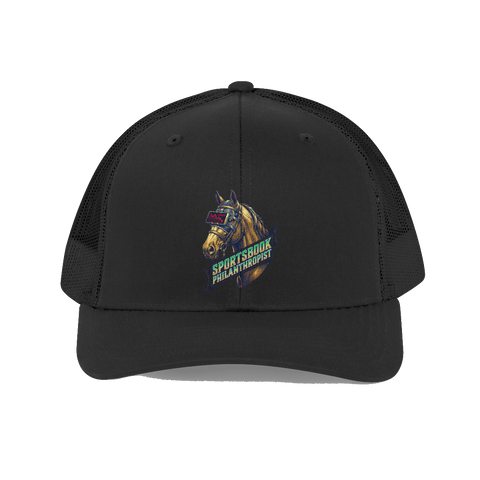 Sportsbook Philanthropist embroidered hat for sports betting and gambling degenerates.