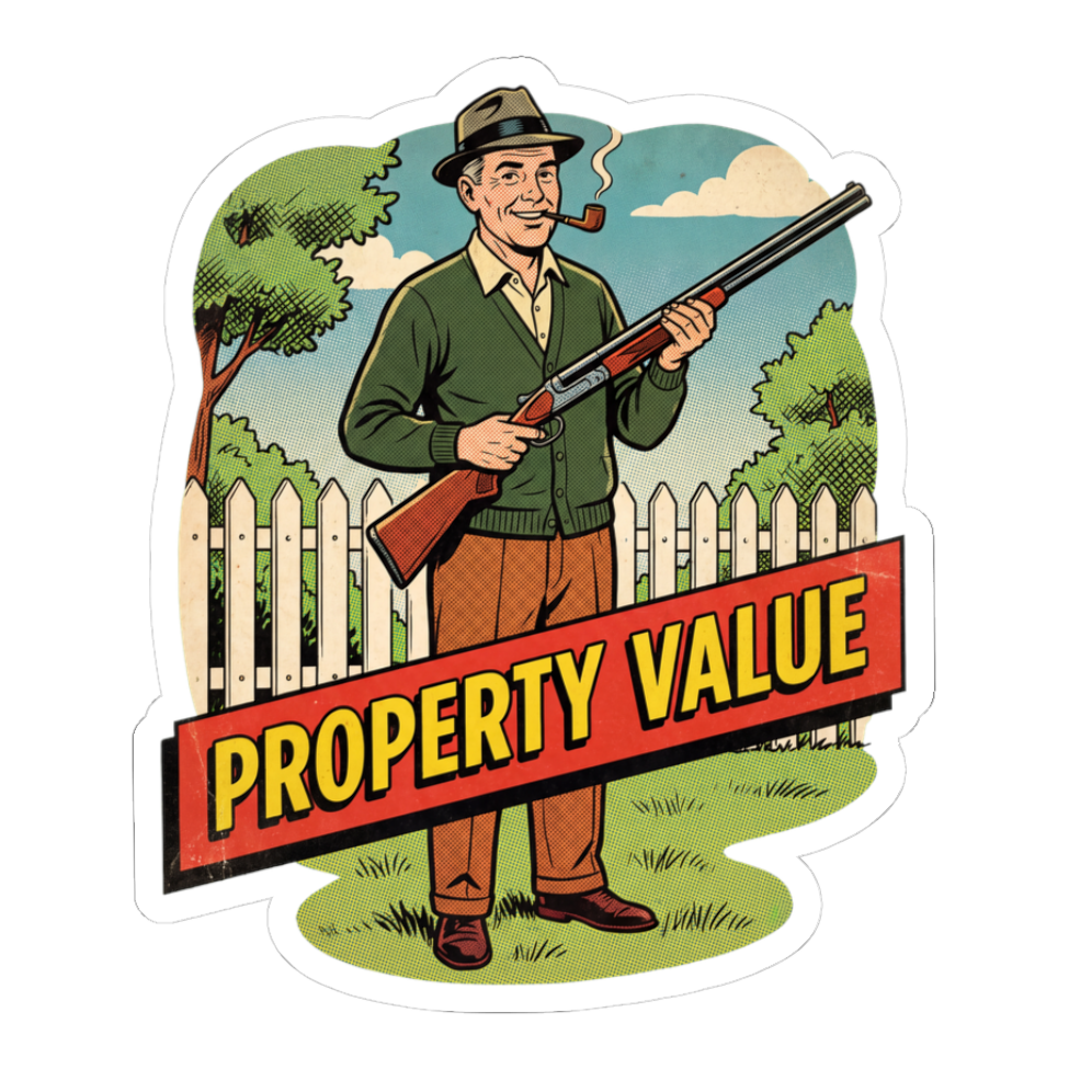 Stand Your Groundcover Sticker — Funny HOA Lawn Care — White