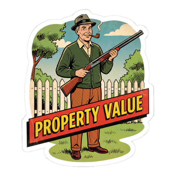 Stand Your Groundcover Sticker — Funny HOA Lawn Care — White