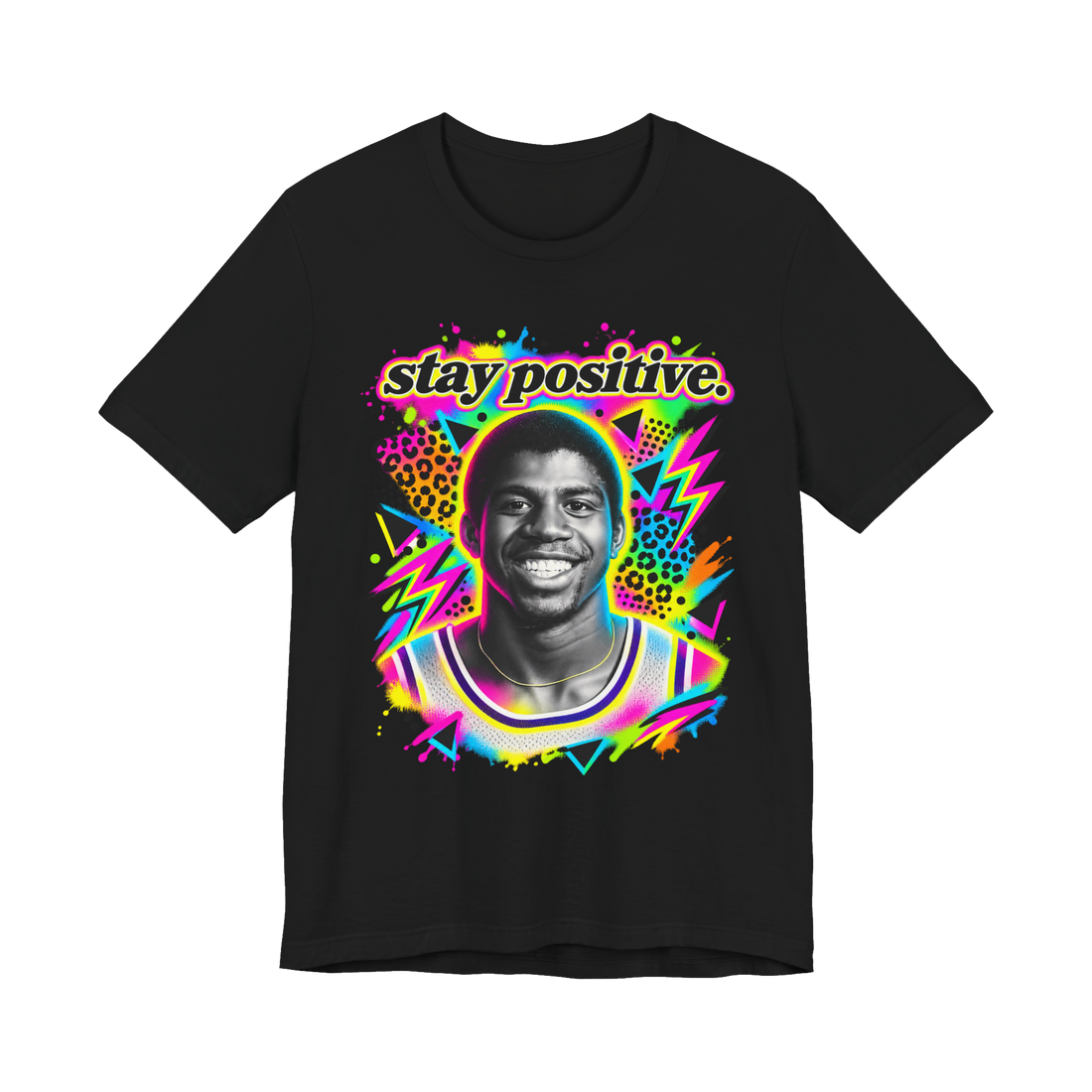 Stay Positive Magic T-Shirt — Funny Magic Johnson — Black