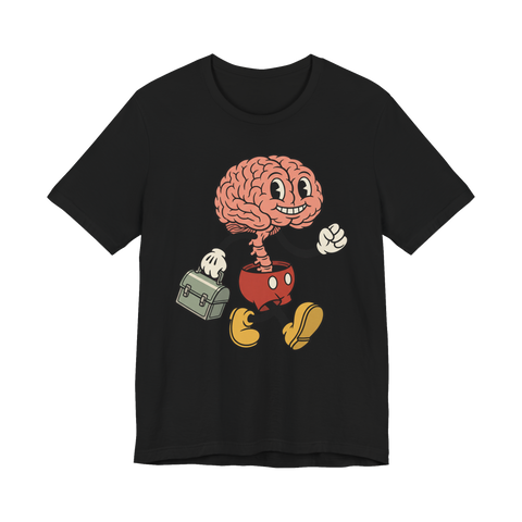 Steamboat Spinal Cord T-Shirt — Weird Exposed Nerve Parody Tee — Black