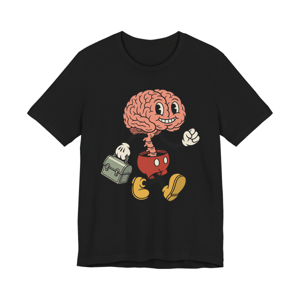 Steamboat Spinal Cord T-Shirt — Weird Exposed Nerve Parody Tee — Black