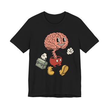 Steamboat Spinal Cord T-Shirt — Steamboat Willie Spinal Cord Parody — Black