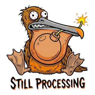 Still Processing Bomb Bird Sticker - Funny Mental Health Decal