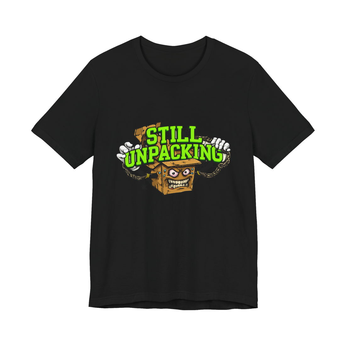 Still Unpacking — Funny Emotional Baggage & Therapy T-Shirt — Black