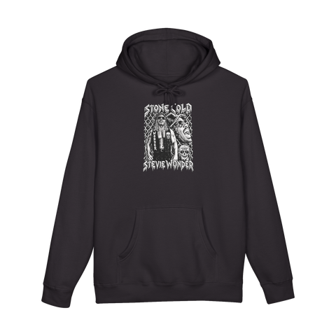 Stone Cold Stevie Wonder Hoodie — Steve Austin 90S Wrestling Wwe Music — Black