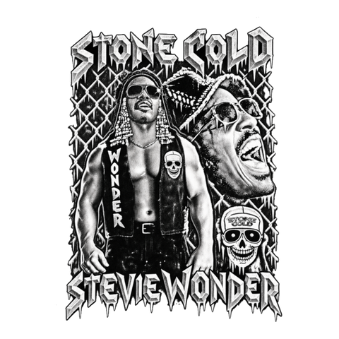 Stone Cold Stevie Wonder Sticker — Steve Austin 90S Wrestling Wwe — White