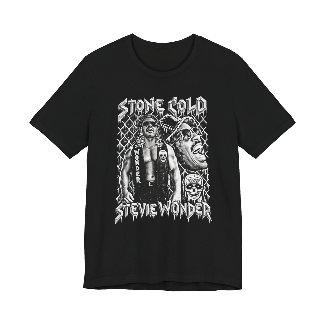 Stone Cold Stevie Wonder T-Shirt — Steve Austin 90S Wrestling Wwe — Black