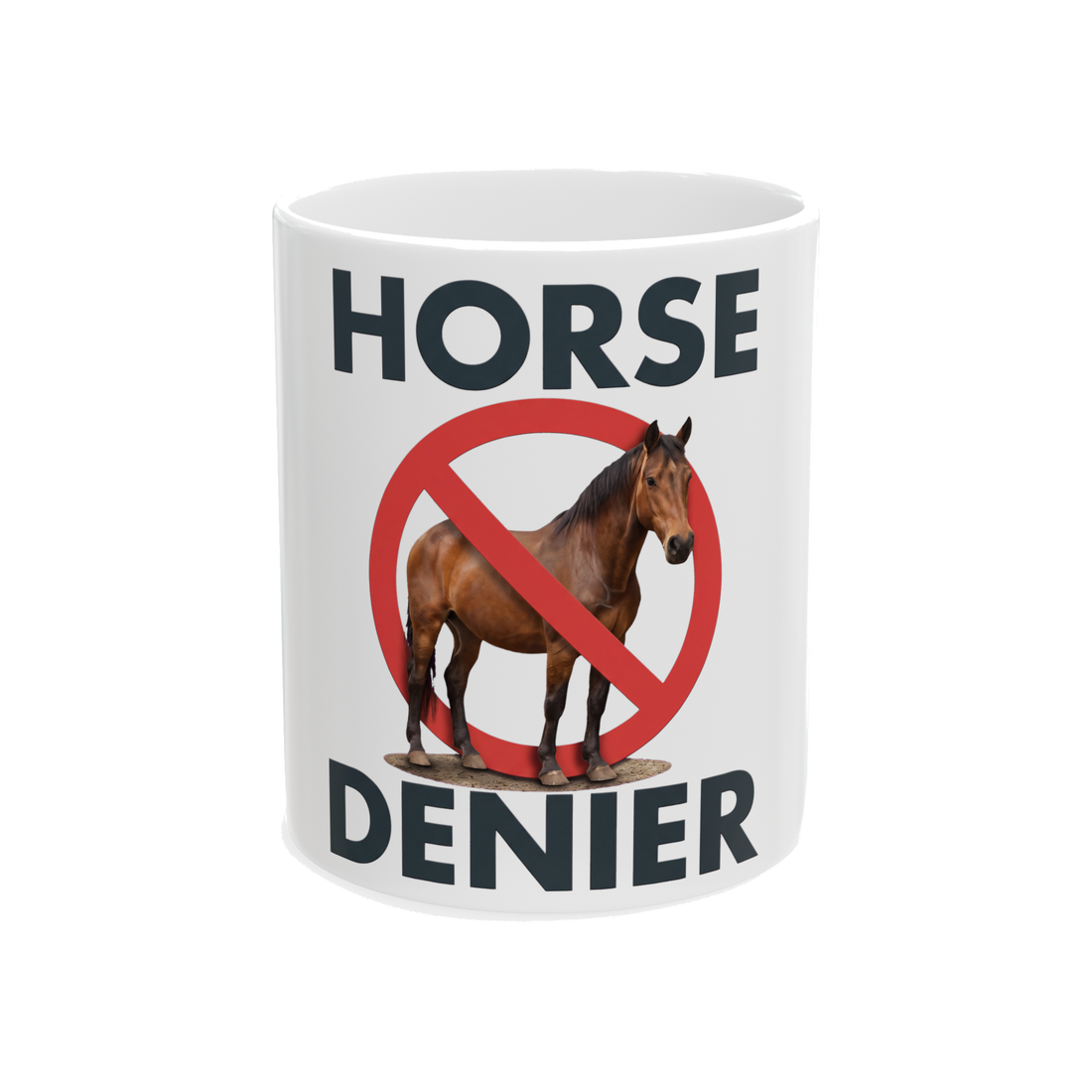 Stop Believing In Horses Mug — Funny Conspiracy Theory Gift