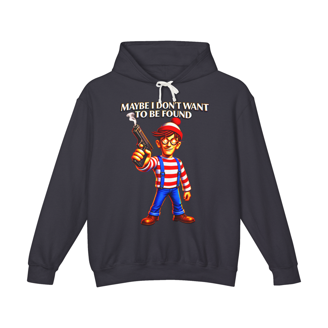 Stop Looking Hoodie — Funny Where's Waldo — Black