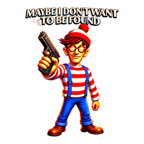 Stop Looking Sticker — Funny Where's Waldo — White