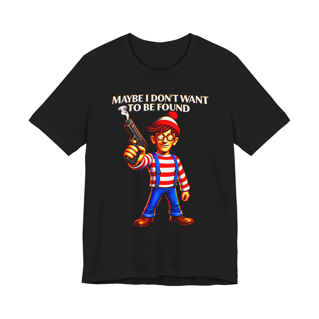 Stop Looking T-Shirt — Funny Where's Waldo — Black