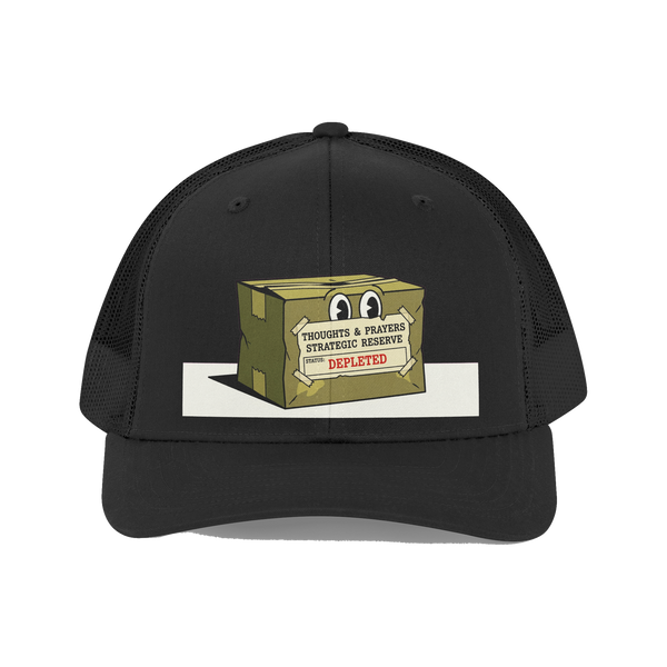 Thoughts & Prayers Depleted Hat — Strategic Reserve Cap — Black