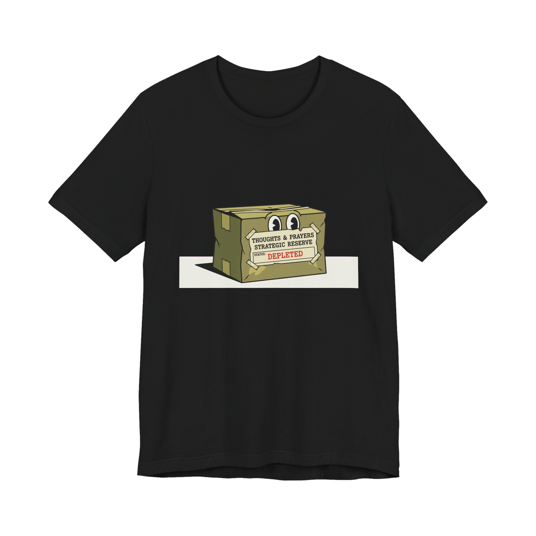 Thoughts & Prayers Depleted Strategic Reserve - Funny Satire T-Shirt — Black