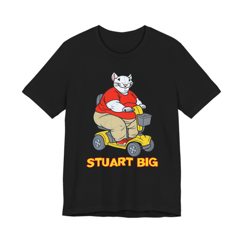 Stuart Big T-Shirt — Little Mobility Scooter Obese Mouse Parody Rascal — Black
