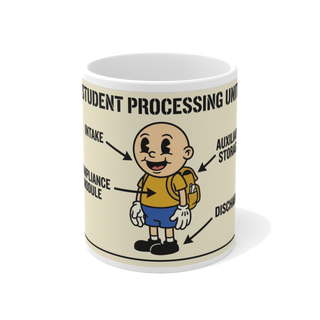 Student Processing Unit Mug — Funny Dystopian Teacher Gift