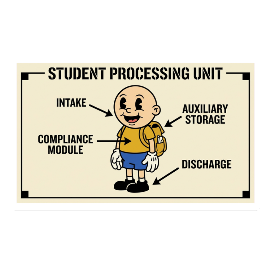 Student Processing Unit Sticker - Funny Dystopian School Decal