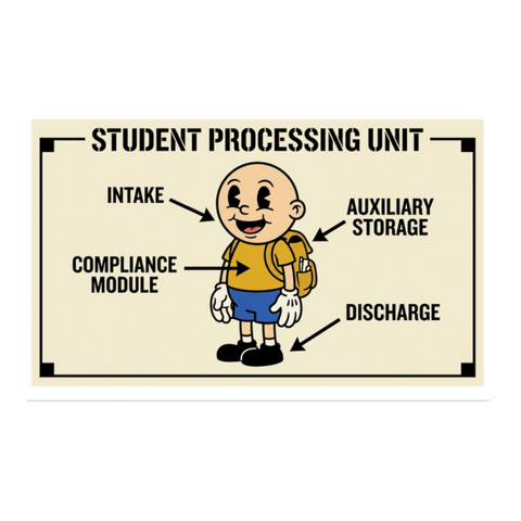 Student Processing Unit Sticker - Funny Dystopian School Decal