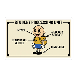 Student Processing Unit Sticker - Funny Dystopian School Decal